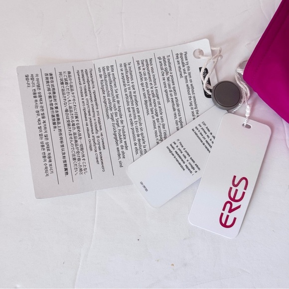 NWT ERES “Compact Stud” Full Cup Triangle Bikini Top Braided Circle Pink Size 14 - Picture 6 of 16